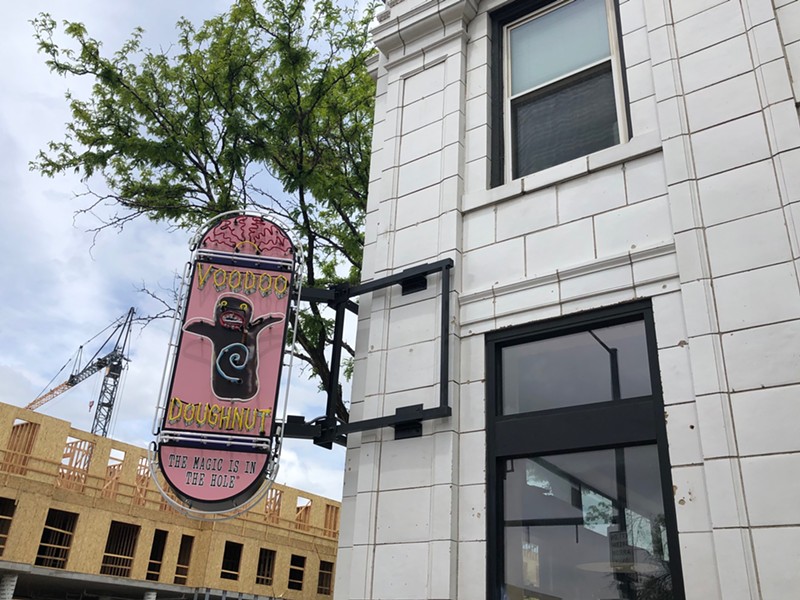 Voodoo Doughnut is taking over the corner of Broadway and Bayaud, the former home of Famous Pizza.
