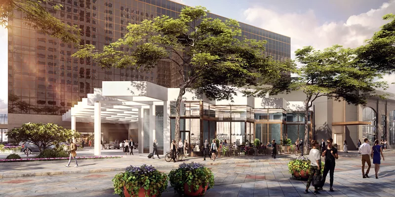 Image: The future entrance of the Sheraton Denver Downtown, off the 16th Street Mall.