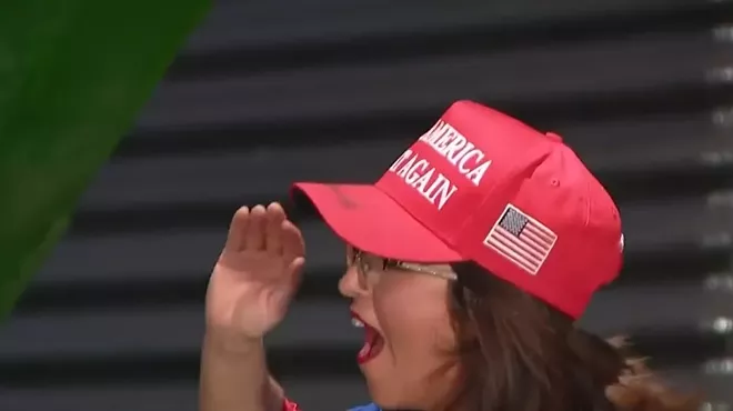 woman in red hat