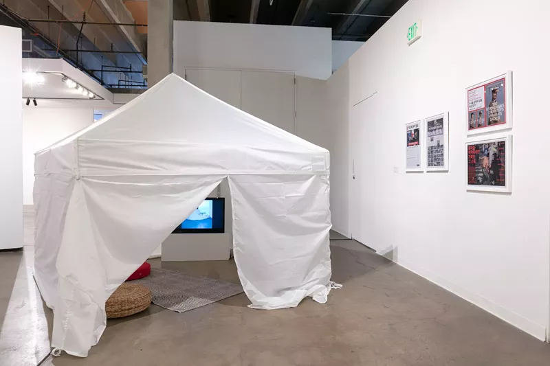 Image: Re-creation of one of the tents from the Candlelight Revolution.