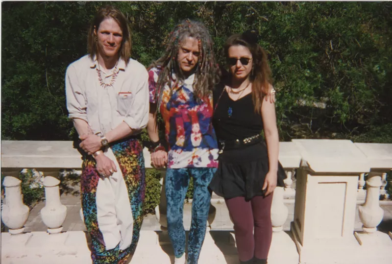 Image: Tom Banger with Genesis P-Orridge and manager Lisa Lupa in 1995.