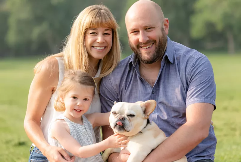 Image: Lauren Feder and Hosea Rosenberg with their daughter, Sophie.