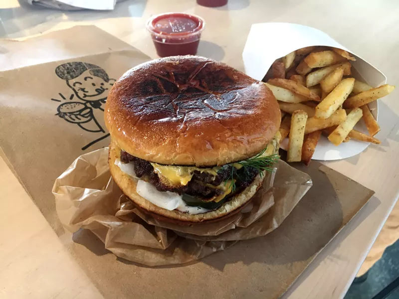 Image: Jared Leonard is now serving these burgers at Hamburger Stan, inside Zeppelin Station.