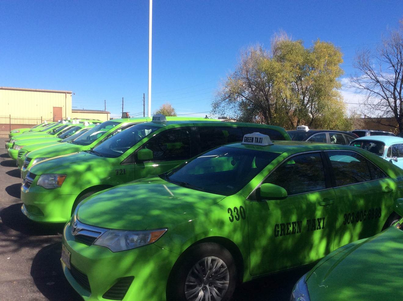 Green Taxi is one of  seven cab companies currently licensed to operate at DIA.