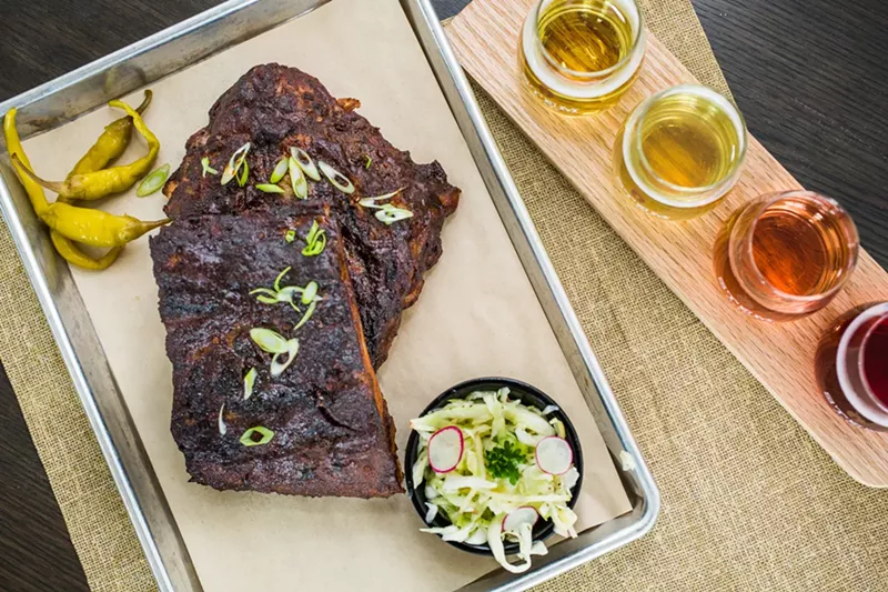 Image: Ribs and a cider flight at Acreage.