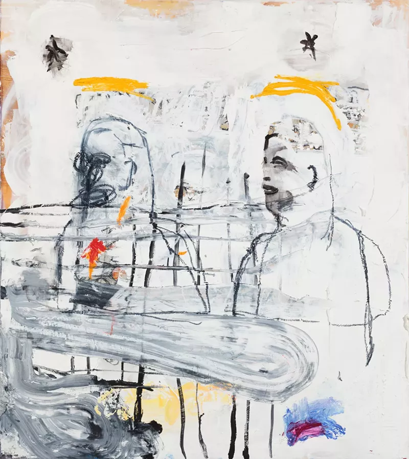 Image: “Castor and Pollux,” by William Stockman, mixed materials on panel.