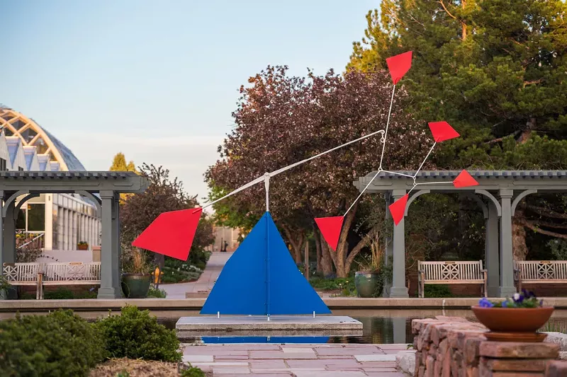 Image: “6 Dots Over a Mountain,” by Alexander Calder, painted steel.