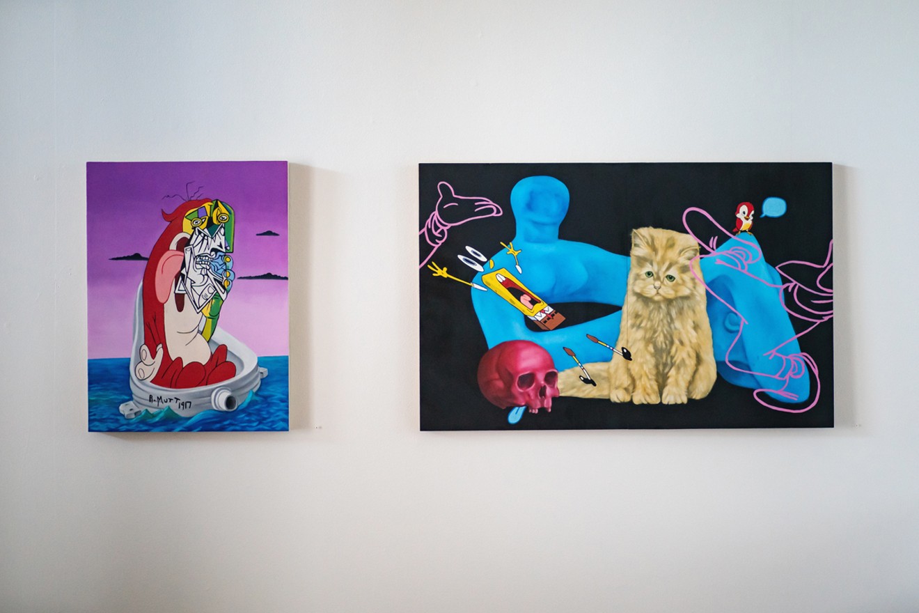Installation view of re: mix/Paintings by Cymon Padilla at Leon Gallery.