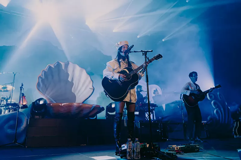 Image: Japanese Breakfast on stage at the Mission Ballroom for her Melancholy Tour.