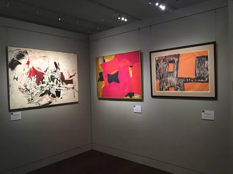 Image: Painting, collage and print by Barbara Locketz at the Kirkland Museum of Fine & Decorative Art.