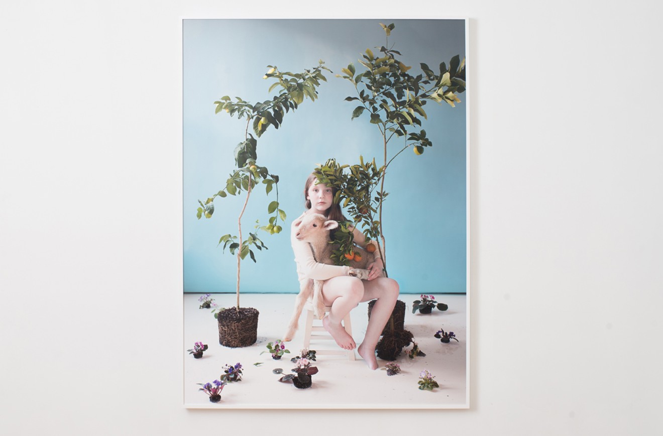 “Bianca, Lamb, Citrus, Flowers, Milk,” by Kristen Hatgi Sink, archival pigment print.
