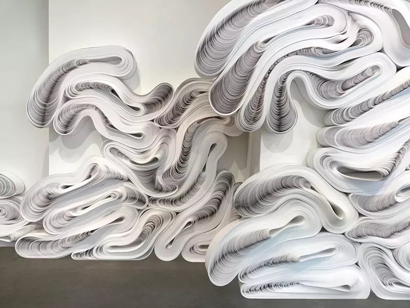 Image: “Flow,” by Jae Ko, rolled paper.