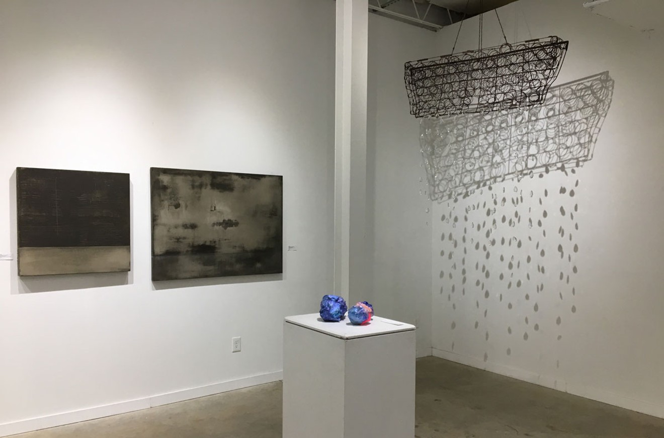 Concrete paintings by Nick Silici; ceramics by Martha Daniels; installation by Michael Brohman.