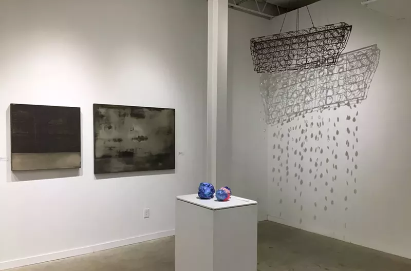 Image: Concrete paintings by Nick Silici; ceramics by Martha Daniels; installation by Michael Brohman.