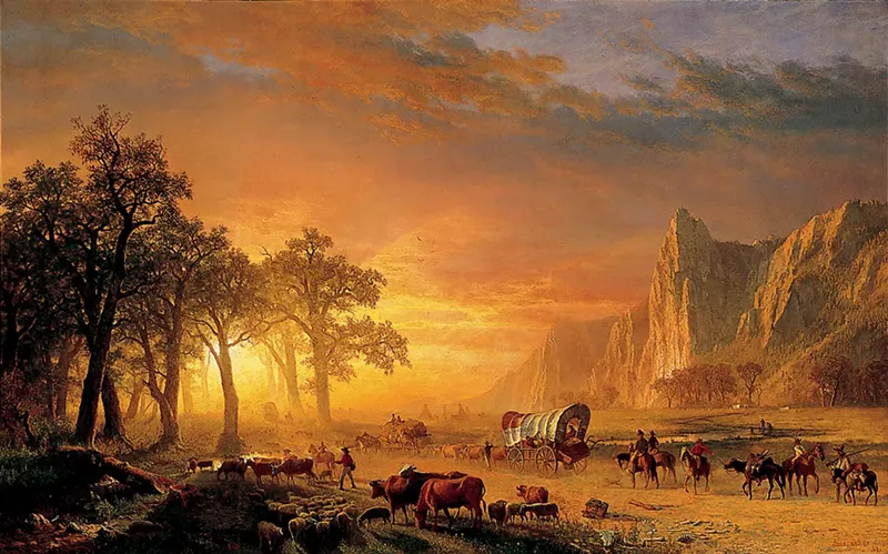 Image: "Emigrants Crossing the Plains,"by Albert Bierstadt, oil on canvas.
