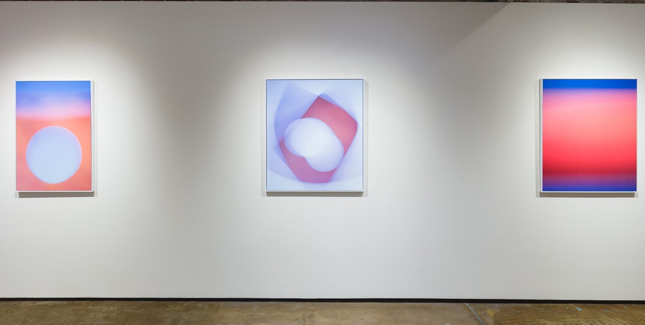Installation view of Brenda Biondo’s “Moving Pictures” pigment prints at Goodwin Fine Art.