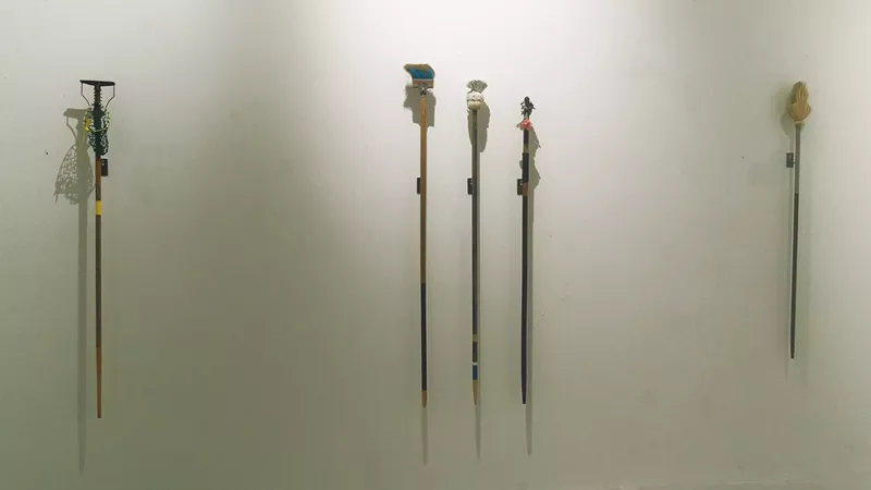 Image: “Fossicking Sticks” sculptures from Spinifex and salty trails: Judith Grey at Pirate.
