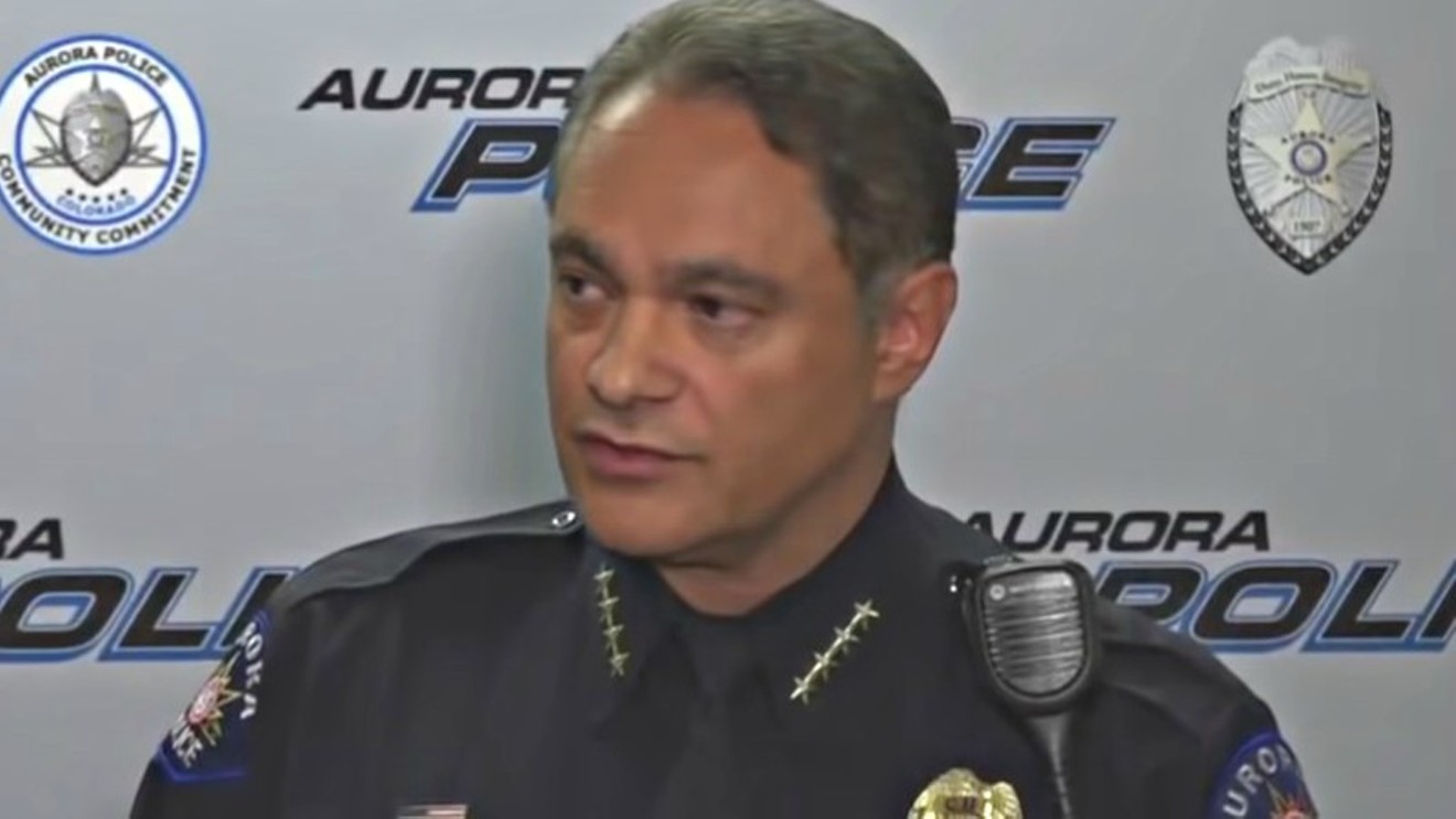 Aurora Police Chief Nick Metz at last night's news conference.