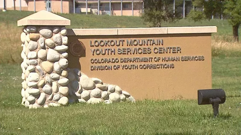 Image: The sign at the entrance of the Lookout Mountain Youth Services Center.
