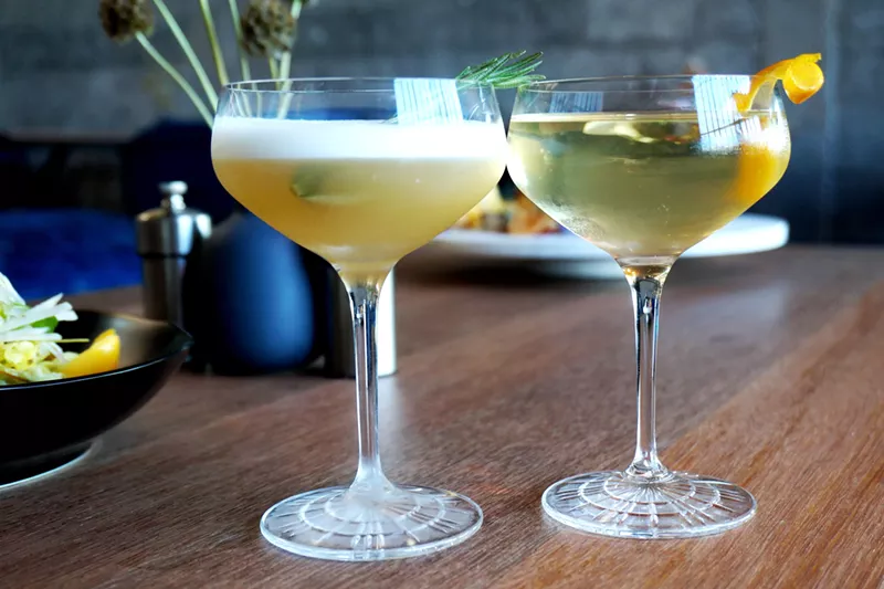 Image: Cocktails made with Family Jones spirits from the restaurant's own distillery.