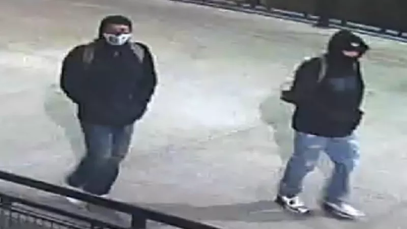 Image: A surveillance photo from the scene of the February 7 robbery and murder that took place at the 12th and Sheridan light-rail station. Additional images below.