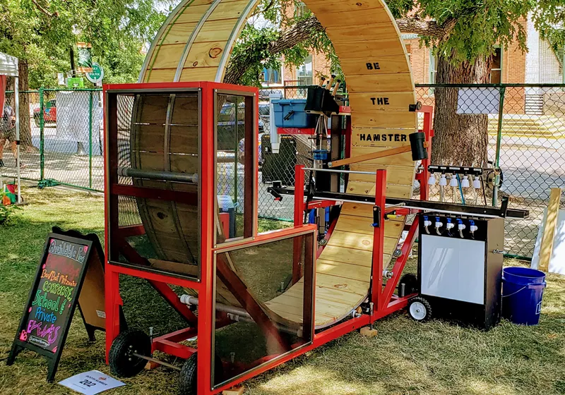 Image: a human-sized hampster wheel