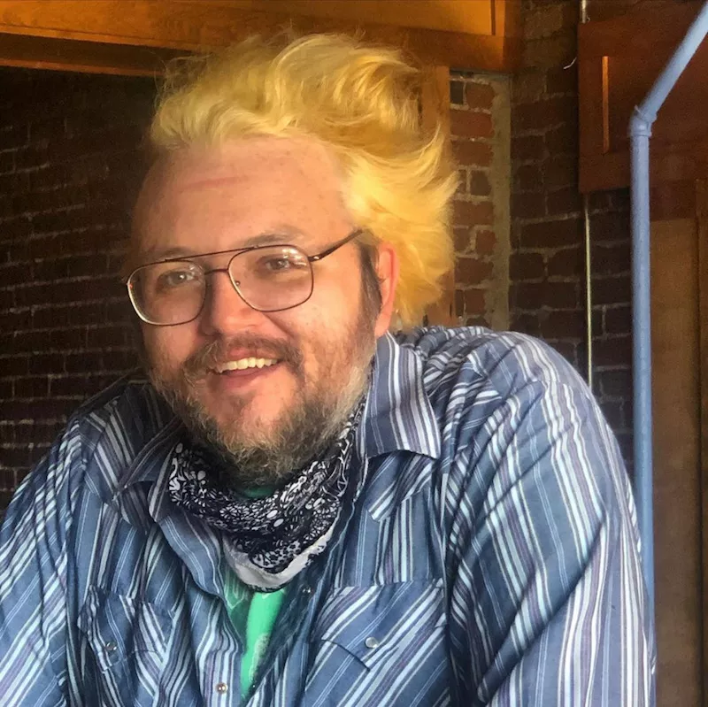 Image: Comedian and Author Sam Tallent, pictured here in his current Super Saiyan form