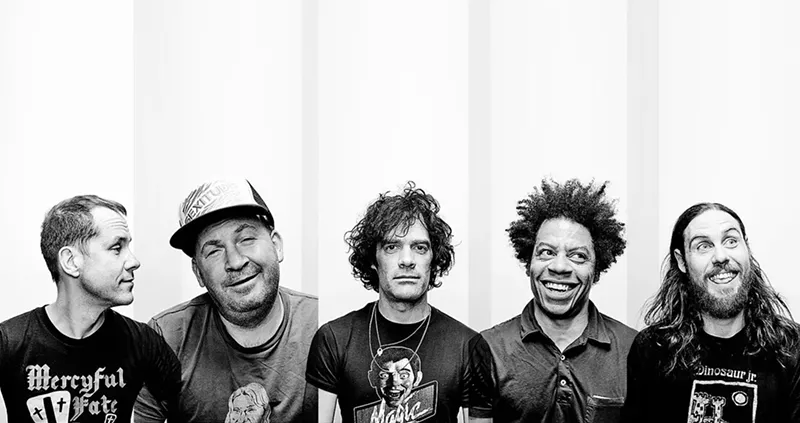 Image: Growing up, Samiam's guitarist, Sergie Loobkoff (far left) couldn't differentiate between AC/DC and small underground acts.