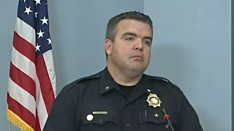 Image: Major Crimes Division Commander Matt Clark addressed the media at the August 19 press conference.