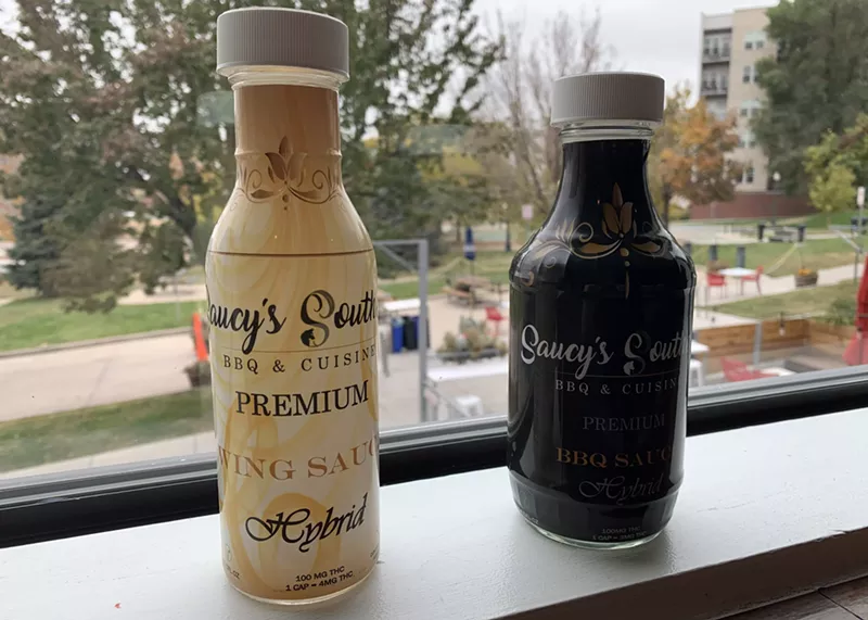 Image: Saucy's Southern is available in a honey-mustard wing sauce and traditional barbecue sauce.