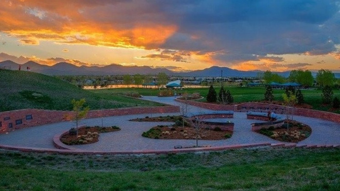 A photo of the Columbine High School memorial, as tweeted by the Jefferson County Sheriff's Office.