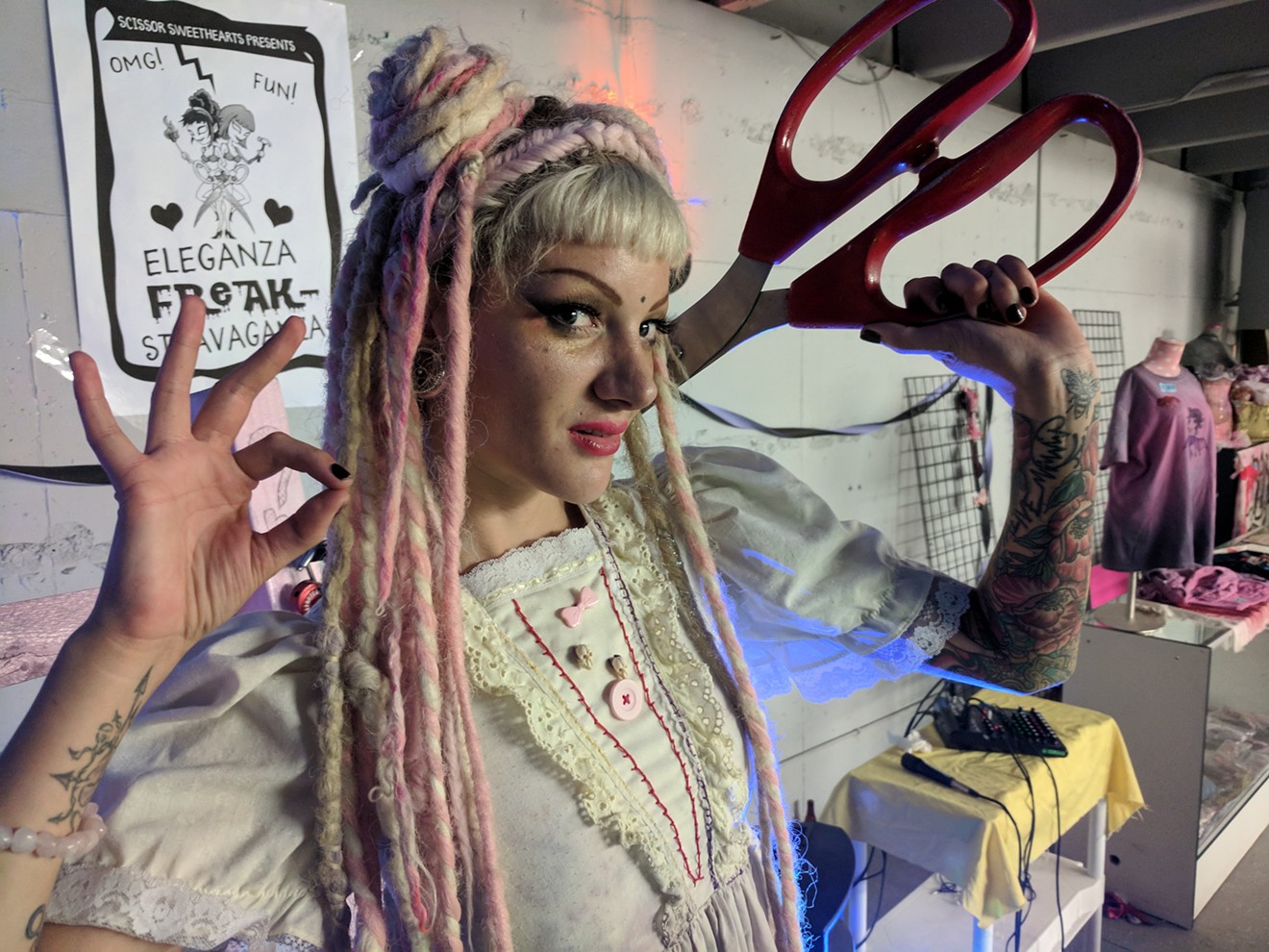 Local performance artist Siara Gray, spotted at Vision Comic Books and Oddities.