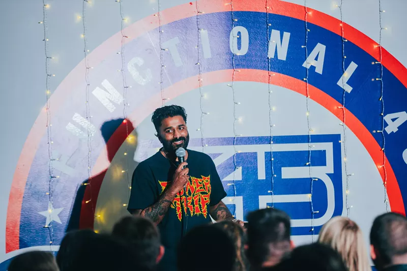Image: standup comic with microphone