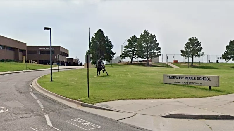 Image: Timberview Middle School in Colorado Springs is among 27 K-12 schools with a newly identified COVID-19 outbreak.