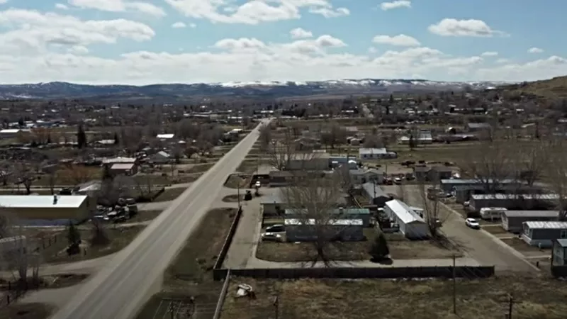 Image: An aerial view of Craig, the largest town in Moffat County and currently at Level Red on the state's COVID-19 dial dashboard.