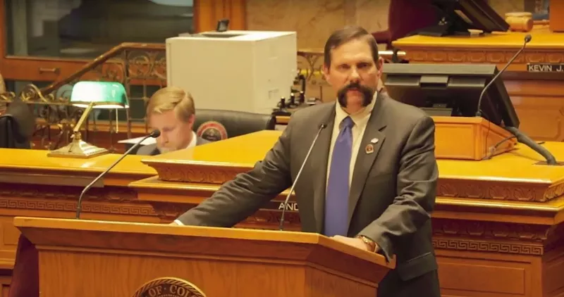 Image: Senator Randy Baumgardner testified in front of the Senate during his expulsion hearing on April 2.