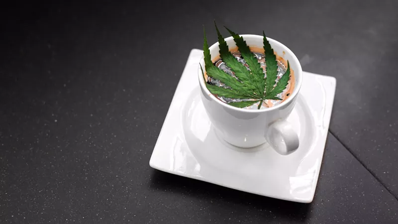 Image: A cup of coffee with marijuana