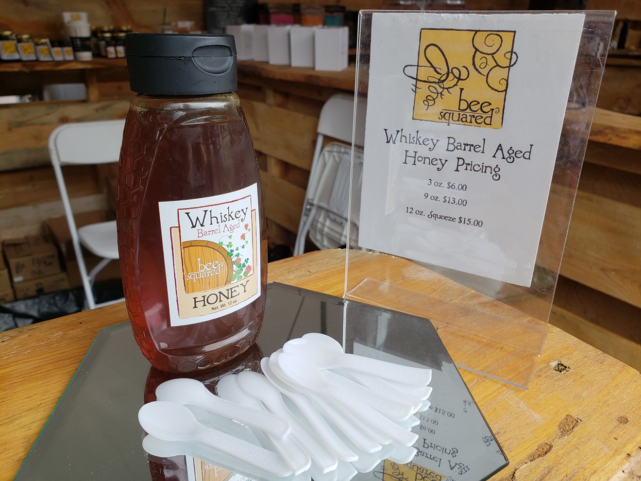 Denver-based Bee Squared showcased whiskey-barrel honey at the tasting tents.