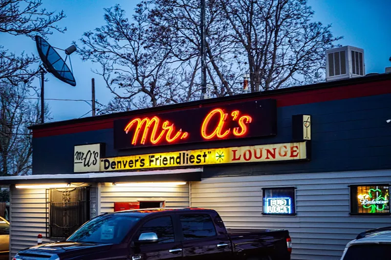 Image: Mr. A's is "Denver's Friendliest Lounge."