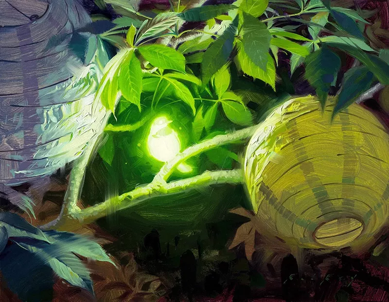 Image: Rob Rey, “Bioluminescence V,” oil.