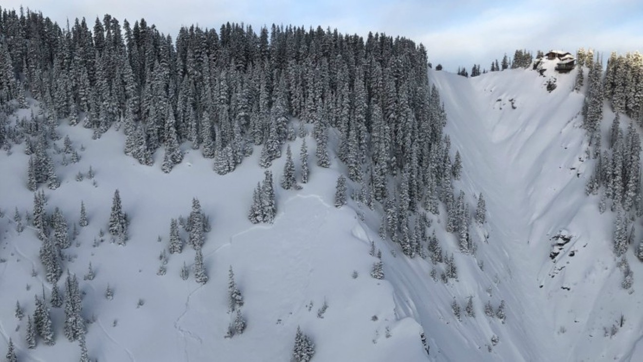 The Temptation area above Bear Creek, the site of a fatal avalanche on February 19.