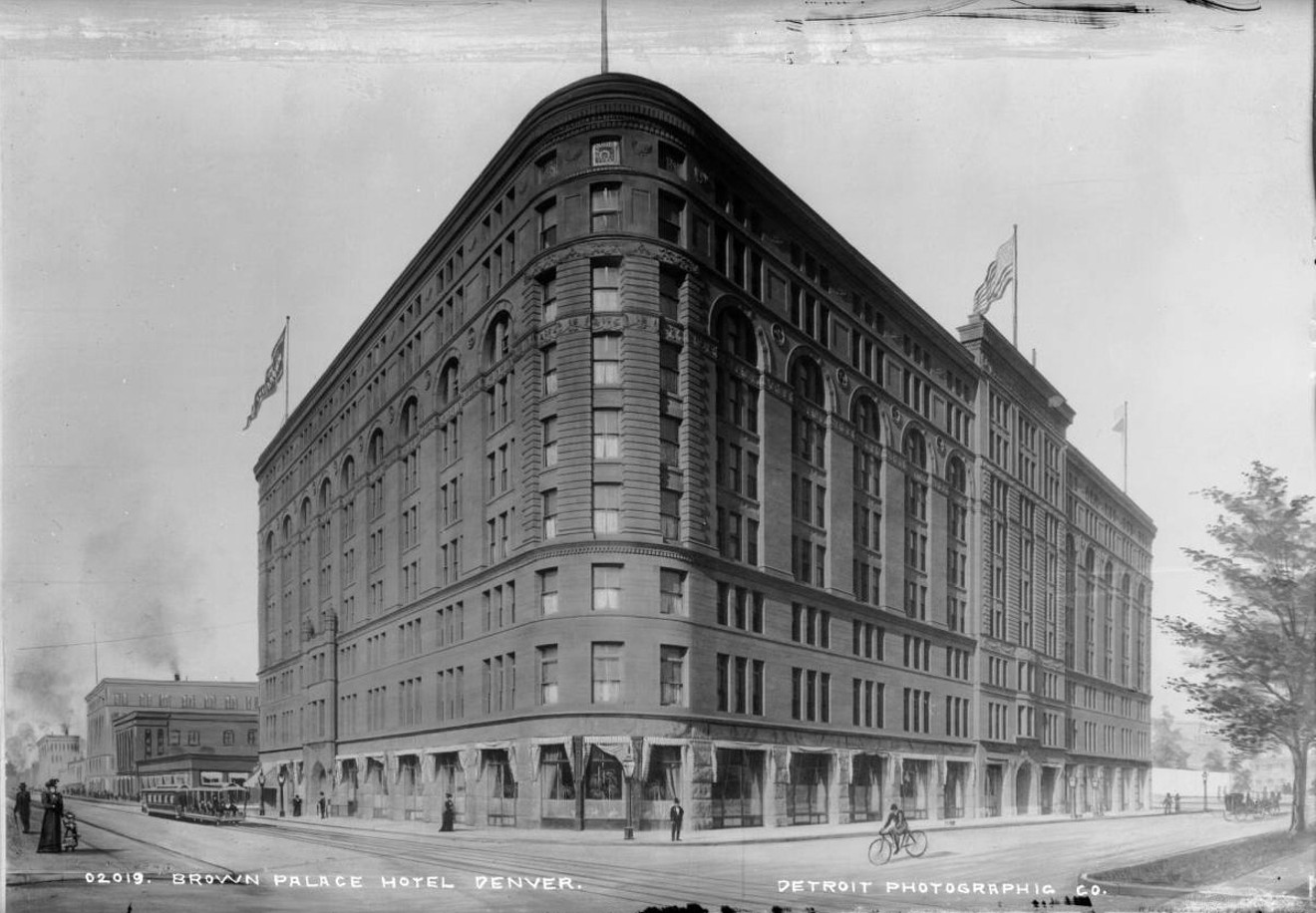 The Brown Palace in its younger years. Look at all that parking!
