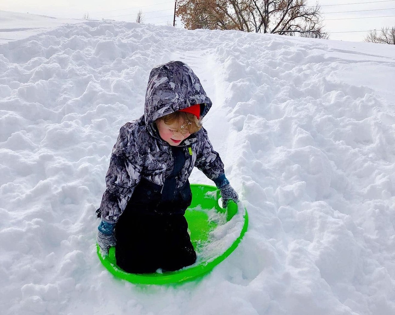 Grab a sled and get on a snowy hill!