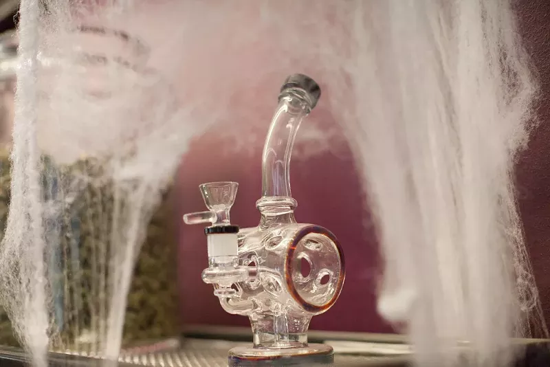Image: Bong surrounded by spider webs