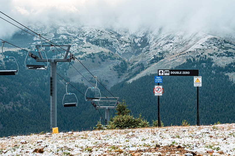 Snow was seen on Copper Mountain early Thursday, September 5.