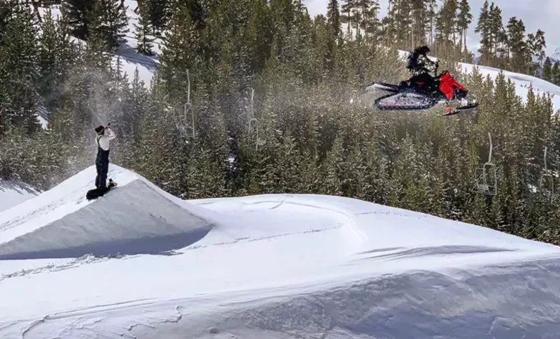Image: man on snowmobile
