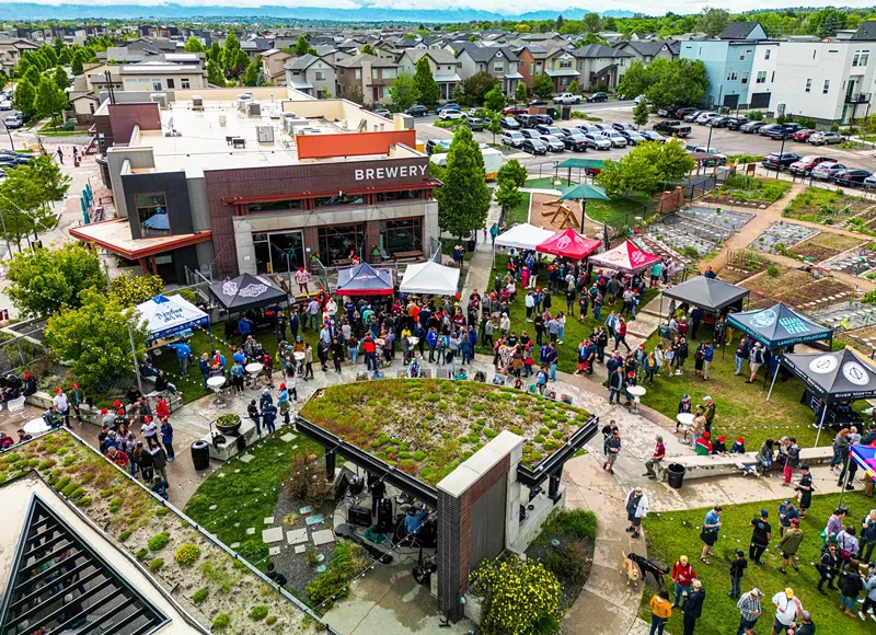 Image: Outdoor garden beer festival.