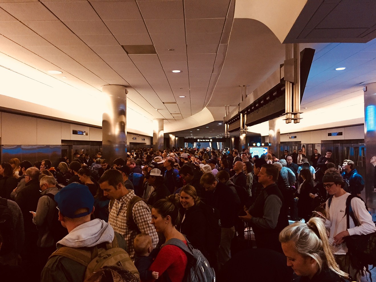 Denver International Airport at 7:35 a.m.