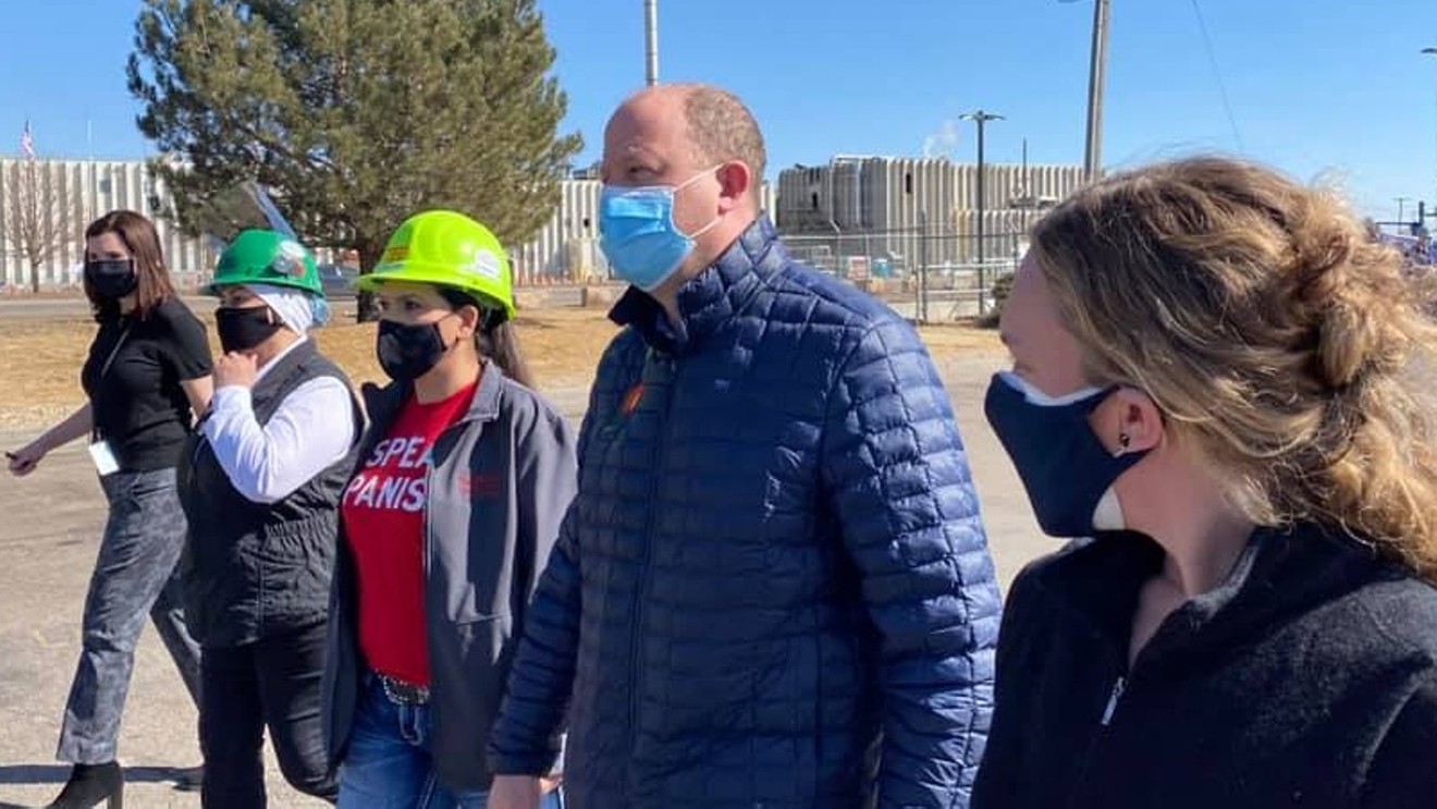 On March 5, Governor Jared Polis attended a vaccination event at the JBS plant in Greeley.