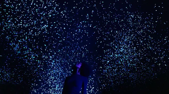 Glowing blue sparks